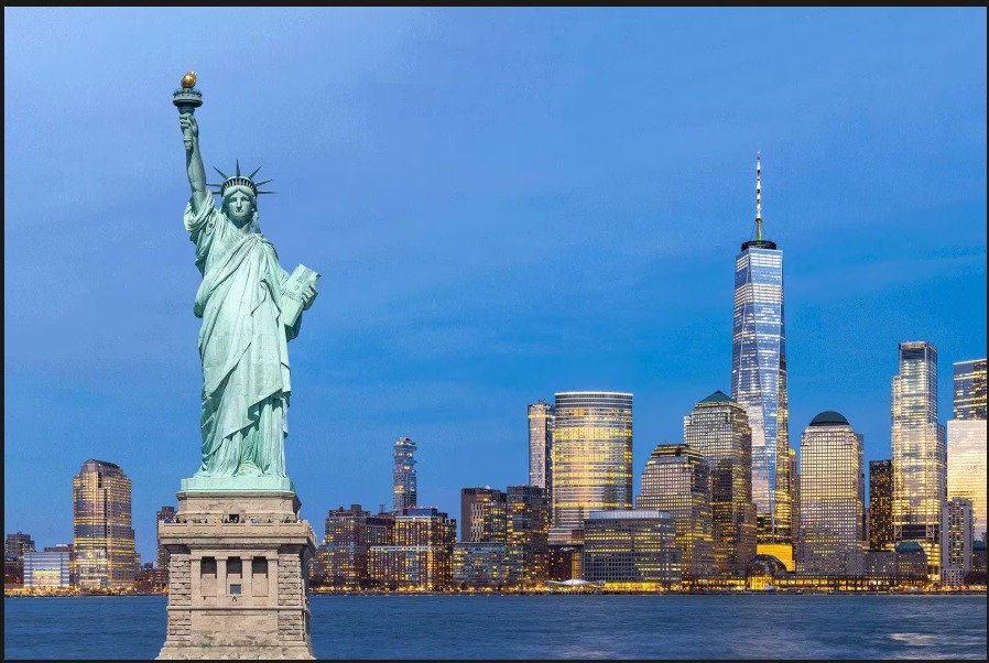 Statue of Liberty and the New York skyline